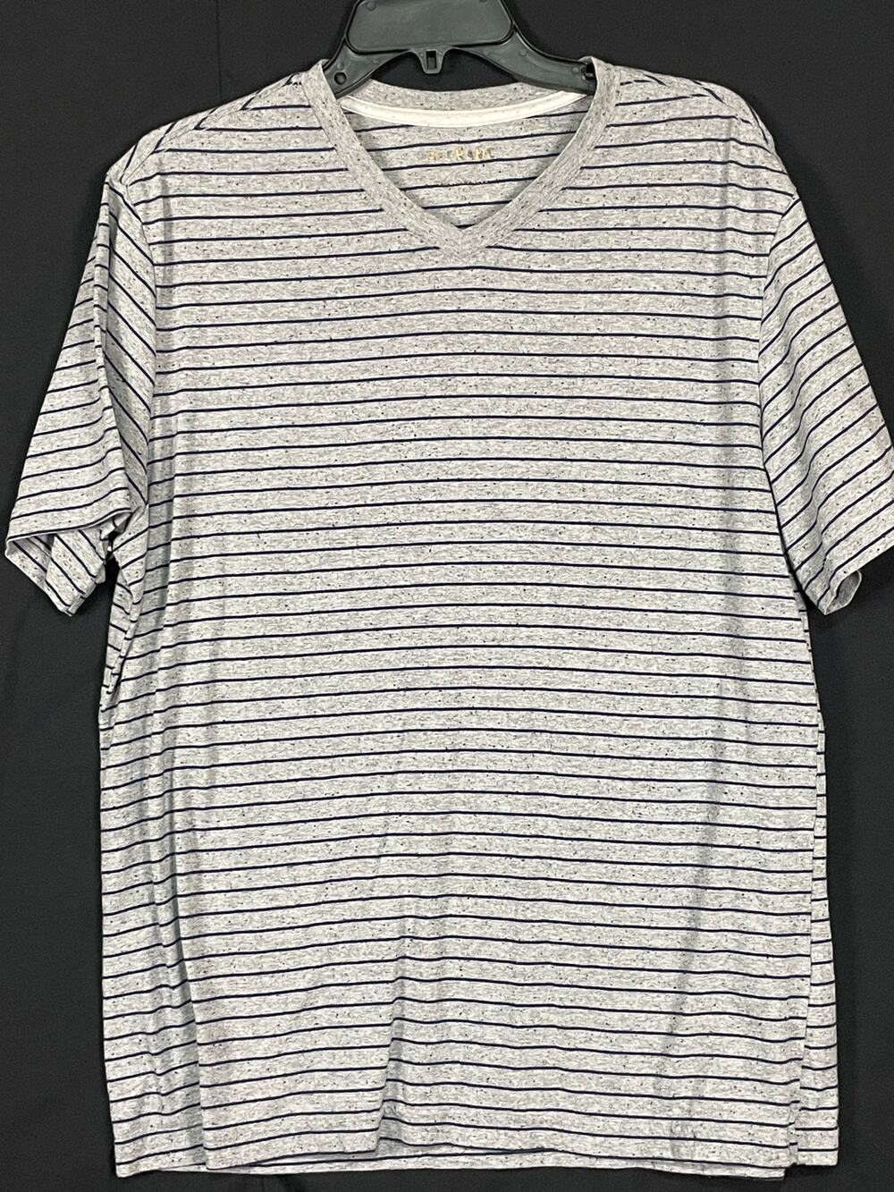 A Frame brand men's V neck pull over striped T shirt  Medium size